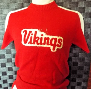 50er Vintage Cheerleader Pullover rot weiß Strick Varsity Top Kristich S - Bild 1 von 5