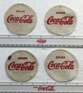 ORIGINAL   LOT OF FOUR  (4)  VINTAGE  3"   COCA~COLA  CLOTH  PATCHES  ~~ LOT 5 - Picture 1 of 5