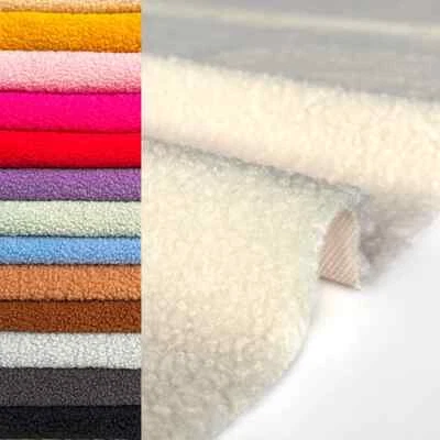 Fleece Lamb Wool Sherpa Cuddle Fur Fabric 160cm Wide Sewing Blanket Lining Cloth - Image 1 of 4