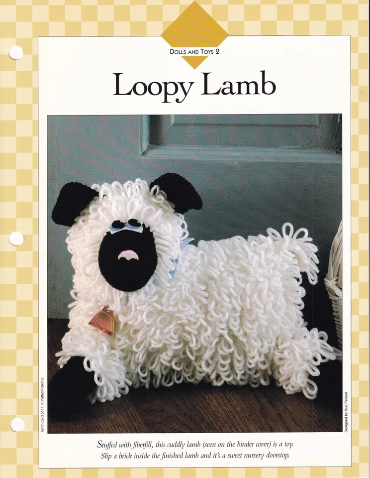 PATRÓN Vanna's Afghan Crochet Club tope de puerta juguete animal de peluche LOOPY LAMB Foto 1 de 1