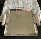 Airedelsur Argentinian Silver Tray With Onyx Handles 9.5” x 9.5”