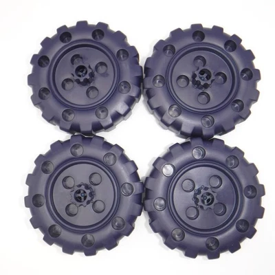 Tinkertoy 4 Large Wheels Navy Blue Tires Ultra Construction Replacement Piece - Image 1 of 4