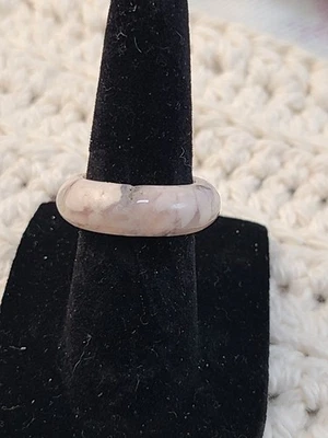 Anillo Luki Lapidario Hecho a Mano Natural Tallado Flor Ágata Piedra Talla 5.25 Foto 1 de 4