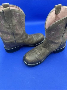 Ariat Fatbaby Cowgirl rosa & braun Wildleder Western Ranch Stiefel Damengröße 10 LESEN - Bild 1 von 18