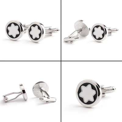 Simple Men's Cufflinks Formal Women Cuff Links Beading Rhineston Party Prom Wear - Image 1 of 4