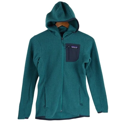 Chaqueta con Capucha Patagonia R1 Air Polar Para Mujer XS Borealis Verde Cremallera Completa Abrigo Foto 1 de 4