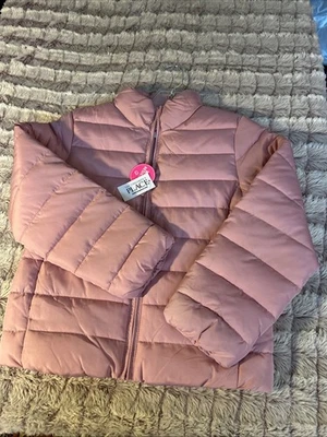 Jaqueta THE Children's Place resistente à água rosa menina tamanho médio - Imagem 1 de 4