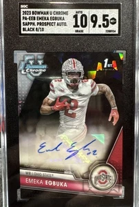 2023 Bowman U Sapphire Emeka Egbuka 1st Auto Black 8/10 - Picture 1 of 2