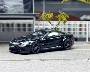 CZ GUM 1:64 Black SL65 AMG R230 Coupe Sports Model Diecast Collect Car - Picture 1 of 5