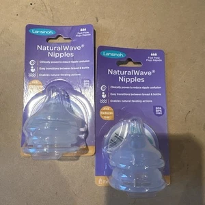 2 Packs (4 Total) Lansinoh Natural Wave Nipples Fast Flow NaturalWave Tetinas - Picture 1 of 3