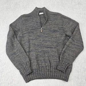 Gran Sasso Sweater Mens 52 M? Gray Blue Soft Alpaca Wool Half Zip Made In Italy - Picture 1 of 15