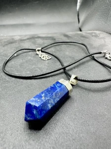 Natural Gemstone Lapis Lazuli Pendant 925 Sterling Silver With Necklace Wire - Picture 1 of 5
