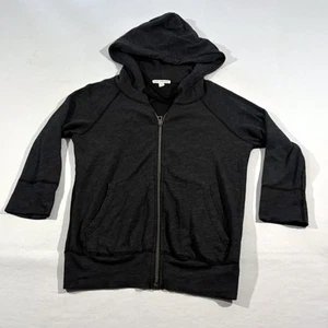 James Perse WXT2398 grau 3/4-Ärmel Reißverschluss Hoodie Sweatshirt Damen Gr. 0 XS USA - Bild 1 von 9