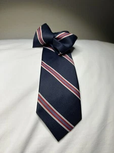 Vintage Patriotic Classic Stripe Boys Clip On Neck Tie Polyester ~ USA ~ Preppy - Picture 1 of 8