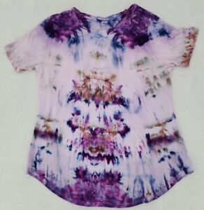 Old Navy Women's Large Tunic Shirt Procion Ice Tie Dyed One of a Kind Custom 