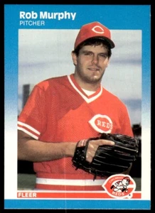 1987 Fleer Baseball Card Rob Murphy Rookie Cincinnati Reds #206 - Picture 1 of 2