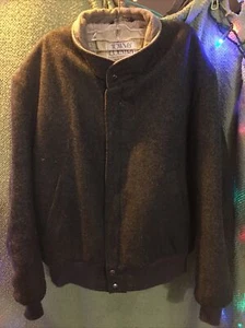 Vintage Town & Country by Gordon & Ferguson Grey Wool Tweed Bomber Jacket Sz L - Picture 1 of 3