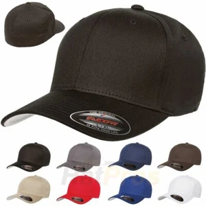 Original Flexfit Fitted Baseball Hat Wooly Combed Twill Cap Blank Flex Fit -6277 - Picture 1 of 9