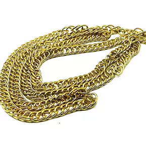 Collana grossa intrecciata vintage retrò 24" oro spazzolato lunga anni 90 - Foto 1 di 7