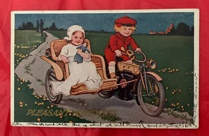c1909 Postcard - "PLEASANT MEMORIES" - Original Vintage Postcard - Picture 1 of 2