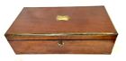 Antique Victorian Mahogany & Brass Campaign Writing Box Slope SECRET DRAWERS