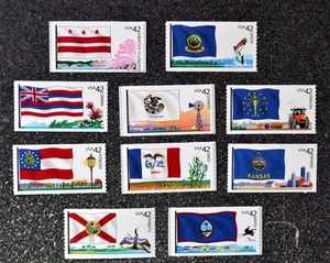 2008USA #4283-4292 42c Flags Our Nation Series 2  Set of 10 Singles  Mint NH - Picture 1 of 1