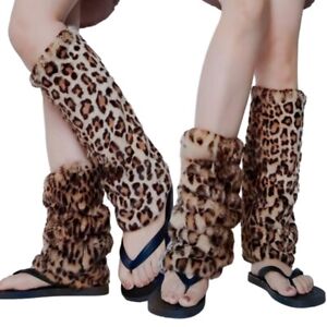 Women Faux Furs Leg Warmer Party Costumes Warm Fuzzy Leg Warmer Boot Cuffs Cover