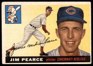 1955 Topps Hi VG #170 Jim Pearce Rookie Cincinnati Redlegs