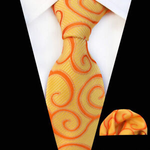 Men’s Colorful Jacquard Necktie Pocket Square Wedding Handkerchief Ties Set