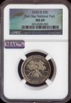 2020-D Salt River Bay Quarter NGC MS69 Logo MAC Quality - Image 1 of 2