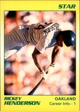 1991 Star Rickey Henderson #7 Rickey Henderson/Career Info - 1 