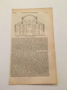 K66) Basilica di San Vitale Ravenna Italien Architektur Geschichte 1842 Kupferstich - Bild 1 von 2