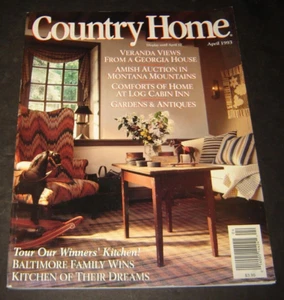 Country Home Magazine April 1993 Log Cabin Inn - Amish Auction in Montana - Picture 1 of 1