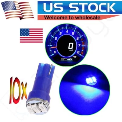 10X T5 Wedge 3-3014SMD Indicador de tablero Indicador LED Bombillas Azul para Toyota Foto 1 de 4