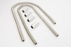 RACING POWER CO-PACKAGED #R7314 2-44in Stainless Heater Hose Kit w/Chrome Ends - Picture 1 of 1