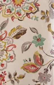 Vintage Watercolor Floral Abstract Vinyl Flannel Back Tablecloth Various Sizes