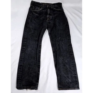 Jeans Levi's 501 Denim Lavado Negro Pierna Recta Algodón Para Hombre 28x28 Botón Mosca - Imagen 1 de 12