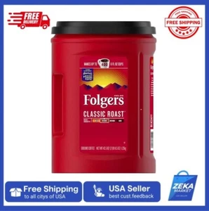 New Folgers Classic Roast Ground Coffee ☕ - 43.5 oz Coffee (Total 87 oz) FRESH!! - Picture 1 of 5