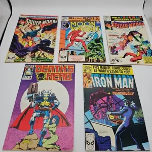 Marvel Comics Vintage Bundle of 5 Spider Woman Iron Man Moon Knight Death's Head - Picture 1 of 12