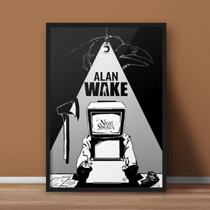 Alan Wake Poster - Game Wall Art - Minimalist Video Game Art Print - Picture 1 of 4