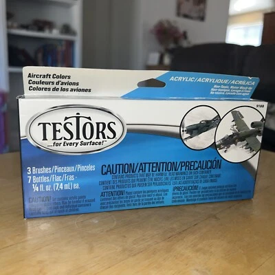 Testors Acrílico Aviones Colores 7 Pinturas Acrílicas 3 Pinceles #9188 Nuevo Sellado Foto 1 de 4