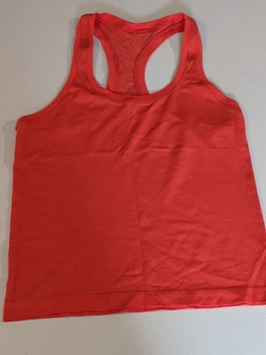 Camiseta sin mangas Lululemon Swiftly Tech espalda cruzada 2,0 hasta la cintura naranja roja  Foto 1 de 4
