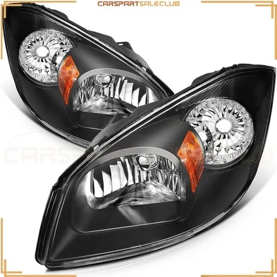 Pair Black Headlights Assembly For 2005-10 Chevy Cobalt 2007-09 Pontiac G5 LH+RH Foto 1 de 4