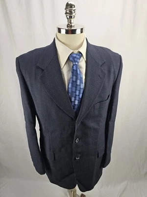 Uomo Ungaro Men's Blue Check Wool Blazer Jacket 40S - Image 1 of 4