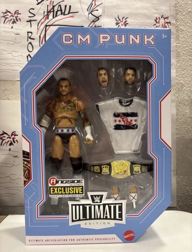 WWE Mattel CM Punk Shirt Heads and Hands