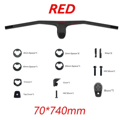 740MM -40° Carbon Fiber Integrated Cockpit MTB Handlebar with Titanium Screws - Image 1 of 4