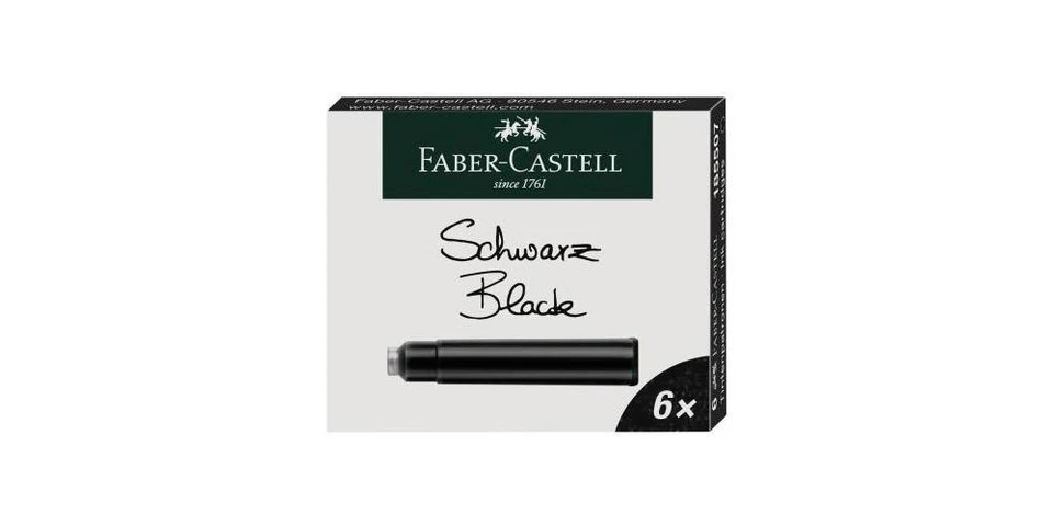 Faber Castell Tintenpatrone Standard nicht löschbar schwarz 6 St./Pack. - Bild 1 von 1