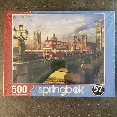 Springbok 500 Pieces Jigsaw Puzzle Westminster Bridge Multicolor New Sealed - Image 1 of 4