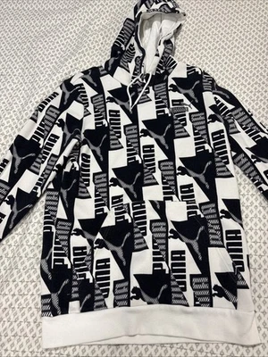 PUMA Men's Power All Over Print Pullover Hoodie Size SMALL - Image 1 of 4