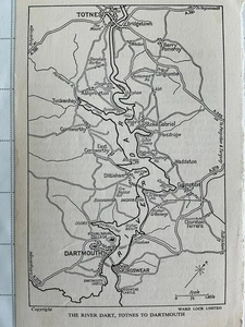 TOTNES to DARTMOUTH - 1970 Vintage County Map Plan South Devon Railway Tuckenhay - Picture 1 of 4